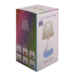 Diamond Shade LED Colour Changing Glitter Lamp 13 x 28cm