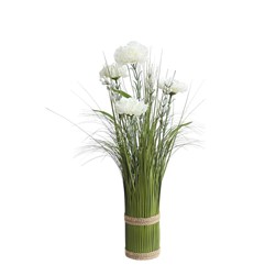 White Carnation Grass Floral Bundle 45cm White Carnation Grass Floral Bundle 45cm