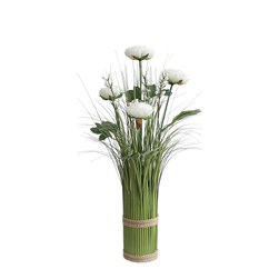 White Camellia Grass Floral Bundle 45cm White Camellia Grass Floral Bundle 45cm
