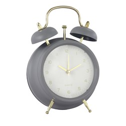 Grey Retro Table Clock 17cm Grey Retro Table Clock 17cm