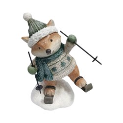 Skiing Fox 14x19cm