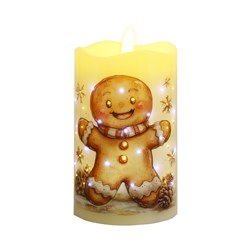 LED Ginger Bread Man Candle 7.5cm x 12.5cm LED Ginger Bread Man Candle 7.5cm x 12.5cm