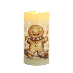 LED Ginger Bread Man Candle 7.5cm x 15cm