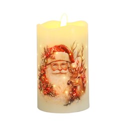 LED Santa Candle 7.5cm x 12.5cm