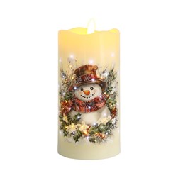 LED Snowman Candle 7.5cm x 15cm