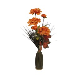 Orange Rose Bottle Floral 56cm Orange Rose Bottle Floral 56cm