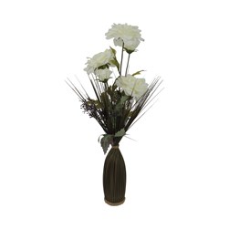 White Rose Bottle Floral 56cm
