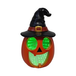 LED Pumpkin With Witches Hat 11x20cm LED Pumpkin With Witches Hat 11x20cm