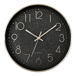 Black & Silver Wall Clock 30cm Black & Silver Wall Clock 30cm