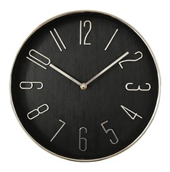Black & Silver Wall Clock 30cm Black & Silver Wall Clock 30cm