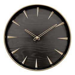 Black & Gold Wall Clock 30cm