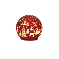 LED Reindeer Ball Red 10cm