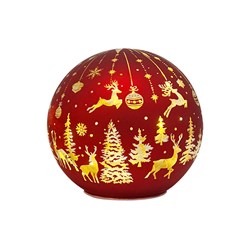 LED Reindeer Ball Red 12cm