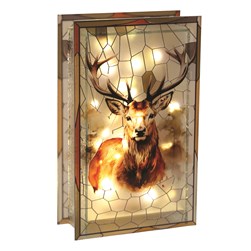 LED Reindeer Stained Glass 21cm LED Reindeer Stained Glass 21cm