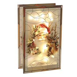 LED Santa Stained Glass 21cm LED Santa Stained Glass 21cm