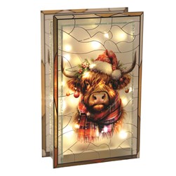 LED Highland Stained Glass 21cm
