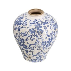Blue & White Floral Urn 23cm Blue & White Floral Urn 23cm