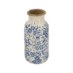 Blue & White Floral Vase 32cm