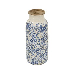 Blue & White Floral Vase 39cm