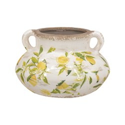Lemon Pattern Squat Urn 20x13cm