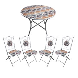 Mantello Bistro Set 90x75cm x 4 chairs Mantello Bistro Set 90x75cm x 4 chairs