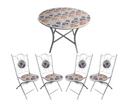 Mantello Bistro Set 90x75cm x 4 chairs Mantello Bistro Set 90x75cm x 4 chairs