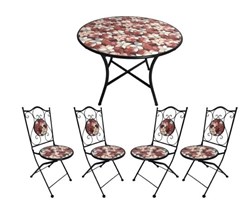 Morello Bistro Set 90x75cm x 4 Chairs