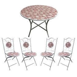 Larino Bistro Set 90x75cm x 4 Chairs Larino Bistro Set 90x75cm x 4 Chairs