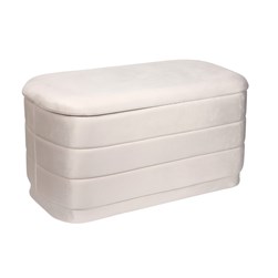 Storage Ottoman Ivory with Tray Top 39x37cm