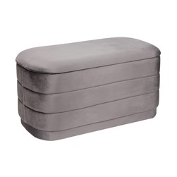 Storage Ottoman Grey with Tray Top 76x38cm