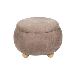 Round Storage Ottoman with Tray Top 55x39cm