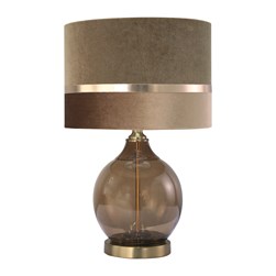 Brown Velvet Stripe Table Lamp 50cm Brown Velvet Stripe Table Lamp 50cm