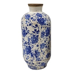 Indigo Floral Vase 26cm