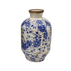 Indigo Floral Vase 20cm