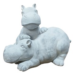 Mother & Son Hippo 40x34cm