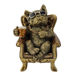 Cool Bulldog Seated 12x15cm