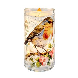 LED Robin Candle Spinner 15cm