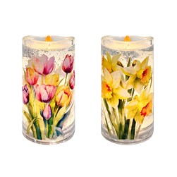 LED Tulip/Daffodil Candle Spinner 15cm 2 Assorted