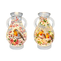 LED Robin Vase Spinner 22cm 2 Assorted