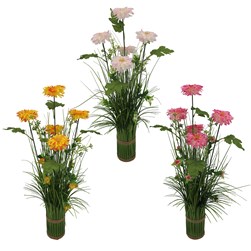 Dahlia Mix Grass Bundle 65cm 3 Assorted