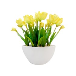 Yellow Tulip Ceramic Pot 32cm