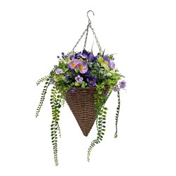 Pansies Cone Hanging Basket 44cm