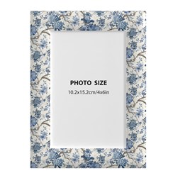 Blue Floral Photo Frame 4x6