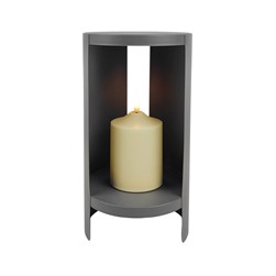 LED Cylinder Candle Holder Grey 28cm
