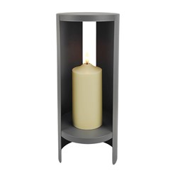 LED Cylinder Candle Holder Grey 36cm