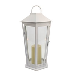LED Hexagonal Lantern White 45cm