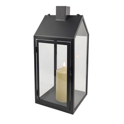 LED House Lantern Black 42cm