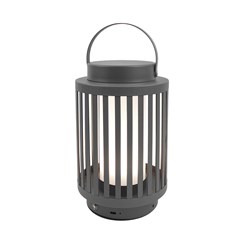 Grey Slatted Lantern (USB) 23cm Grey Slatted Lantern (USB) 23cm