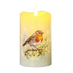 LED Robin Candle 7.5cmx12.5cm