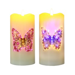 LED Butterfly Candle 7.5cmx15cm 2 Assorted